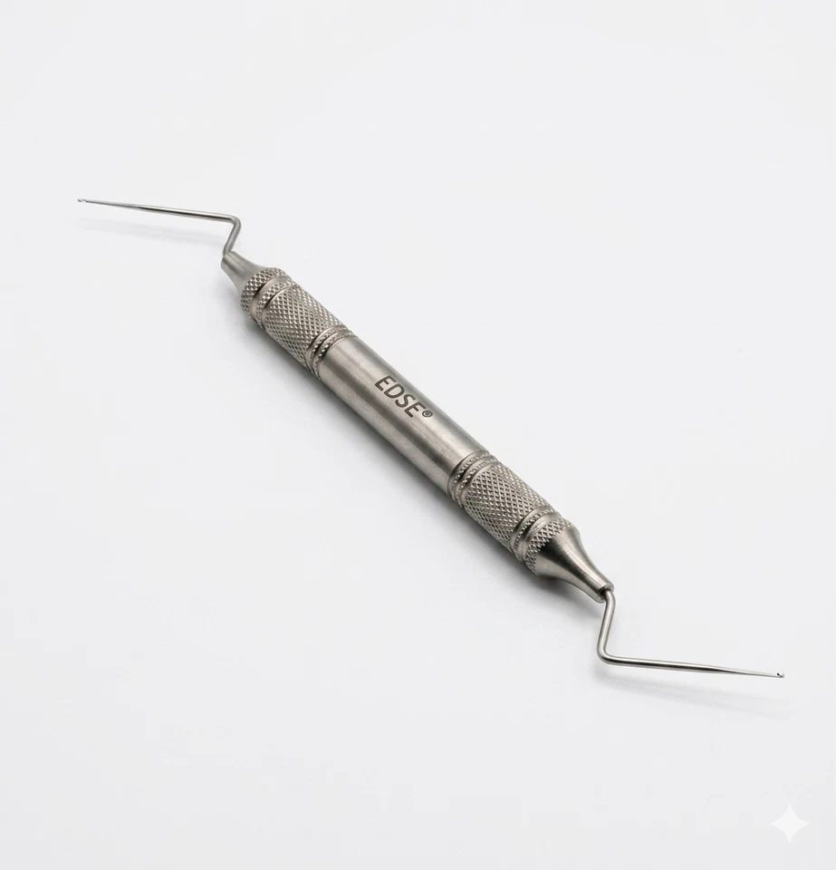 EDSE double-ended gutta percha remover with 0.4mm micro hook tips, main product view