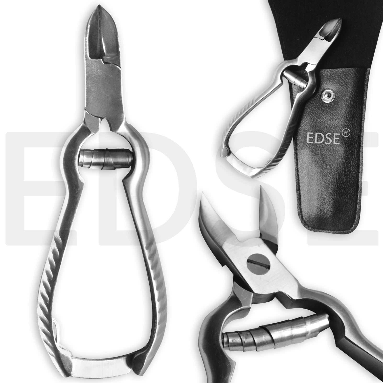 EDSE 5.5 inch podiatry toenail nippers with concave jaws and barrel spring, main product view